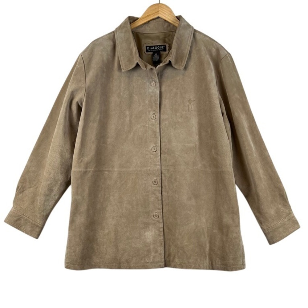 Dialogue Suede Leather Jacket Western Cowboy Style Button Up 1X